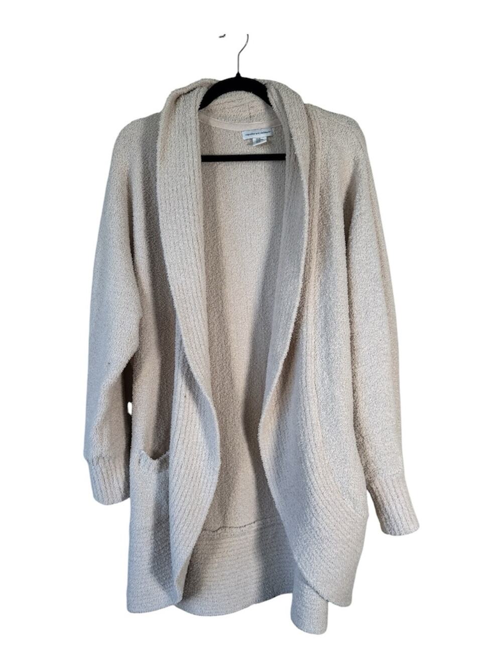 Cupcakes and Cashmere Cream Cozy Teddy Bear Cardigan Sweater Womens XL Plush